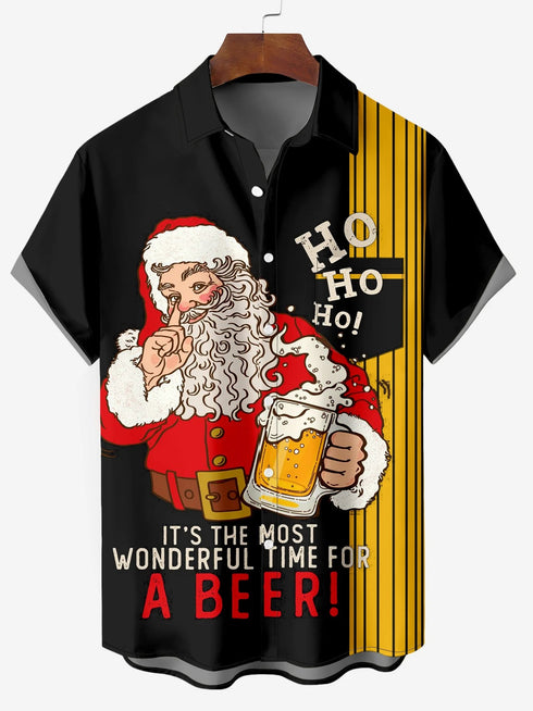 Men's Christmas Funny Graphic Short Sleeve Hawaiian Shirt